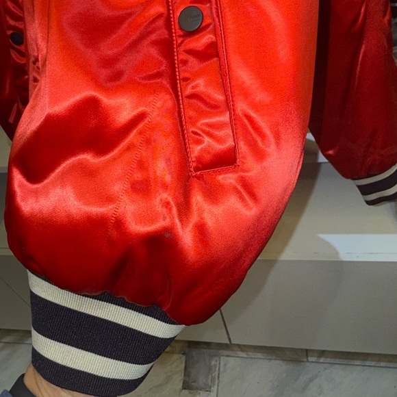 Fendi Red Satin Bomber Jacket - Picture 2 of 5